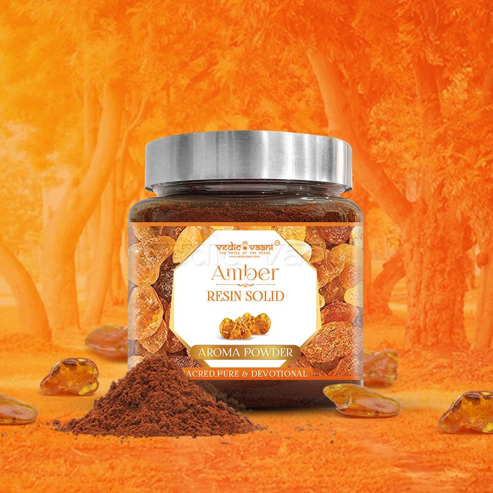 Vedic Vaani Amber Resin Solid Aroma Powder – 100% Pure & Natural for Freshness, Positivity & Relaxation (100 Grams, Amber)-image-14