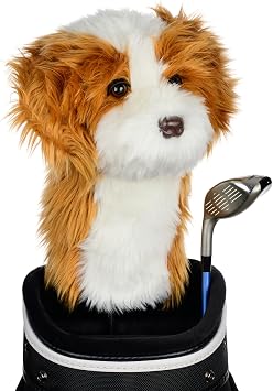 Daphnes Headcovers Cavapoo Driver Headcover | Funny Golf Club Covers | Golf Head Covers for Drivers | Stylish Golf Club Head Covers | Golf Driver Covers | Mens & Womens Driver Headcover