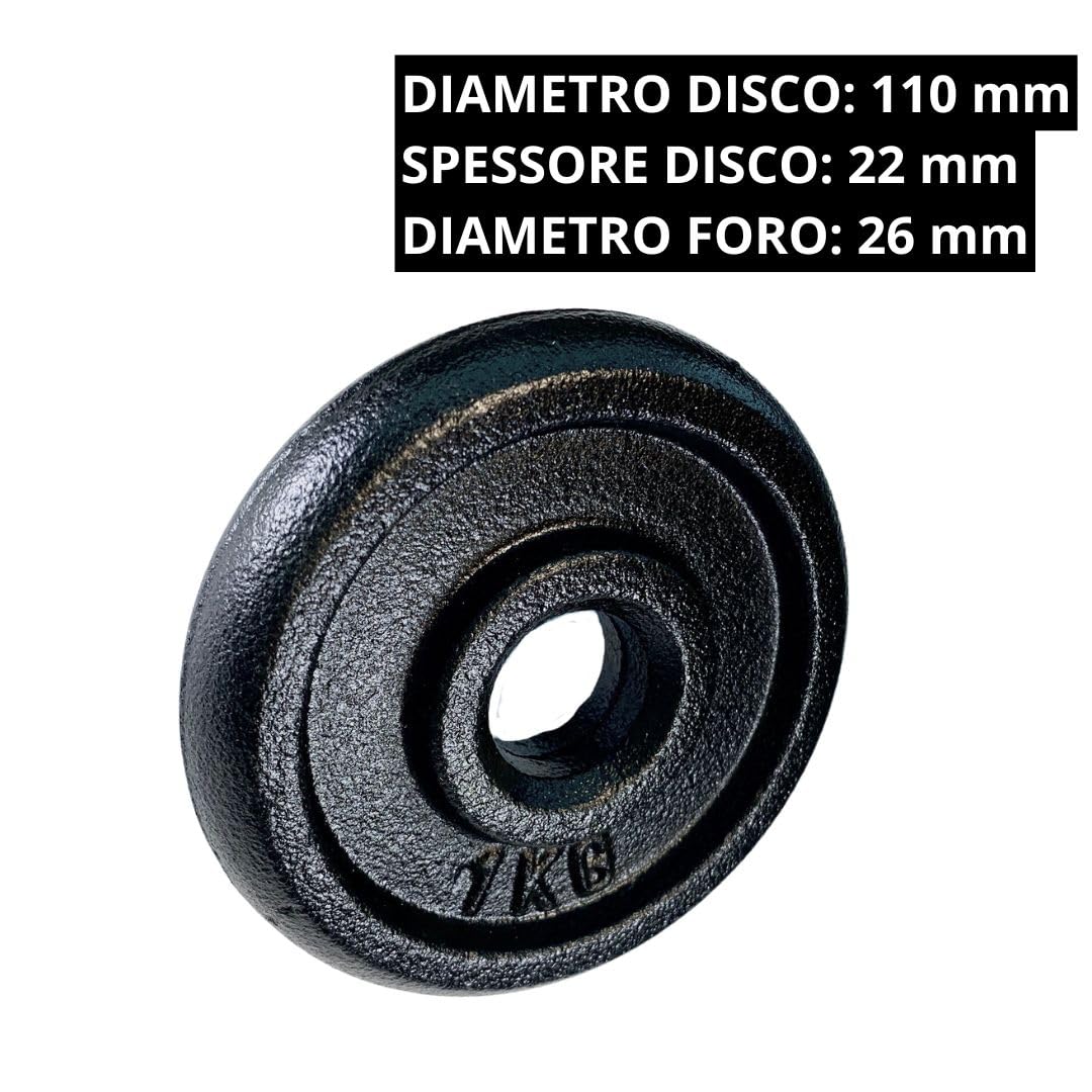 GDC Cast | Set di 2 dischi 2kg per Bilanciere e Manubri - Allenamento e fitness a casa - Ghisa