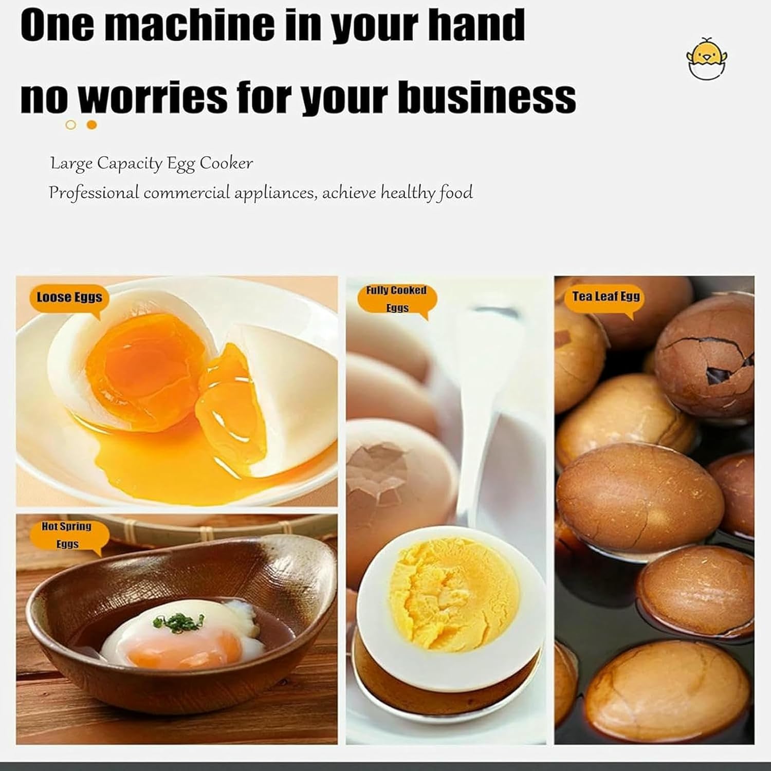 Large Capacity Commercial Egg Boiler, 60 Count, Automatic Semi-Boiled and Soft-Boiled Egg Maker, for Soft, Semi-Boiled, Hard, and Poached Eggs Quickly~/