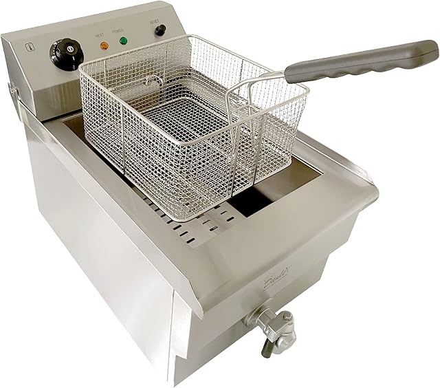 Davlex commercial electric deep fat chip fryer 13 litre tank single basket with drain tap
