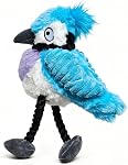 Pup & Flock Premium Stuffed Plush Dog Toys, Interactive - Squeaky, Crinkly, Tug of War - Soft & Durable, Tough Materials for Small, Medium & Large Breeds, Designed in Canada - Blue Jay
