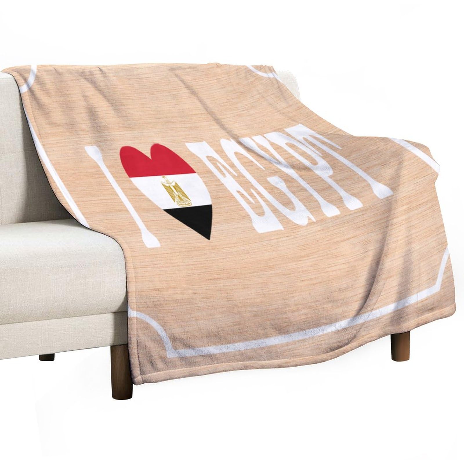 Couverture polaire I Love Egypt jeté de lit douillet pour soirée cocooning