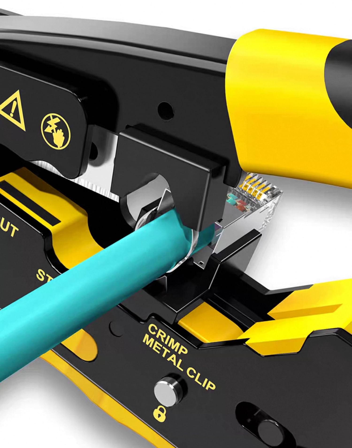 Herramienta de crimpado Cat7 Cat6A Cat6 Cat5, herramienta de crimpado Ethernet RJ45 Cat7 Cat6A Cat6 Cat5 para conectores blindados