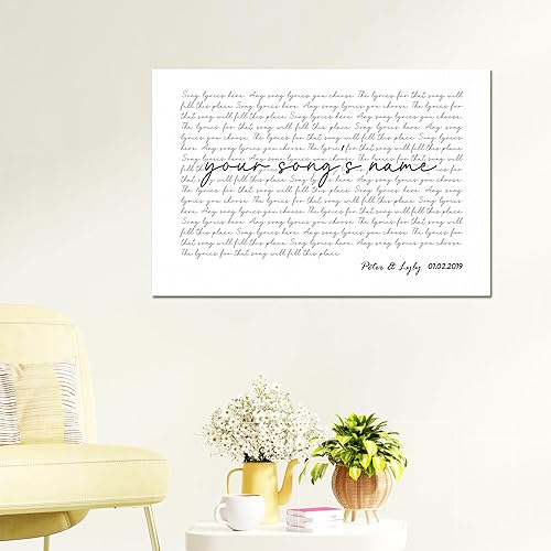 Vista 103 de Cartel de letras de canción de regalo personalizado para esposo, letras personalizadas y foto de pareja Wallart Letras de canciones de Wallart, arte
