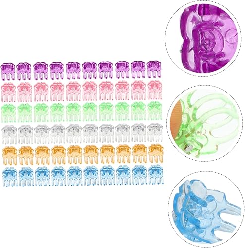 Miniatura 7 de Yardwe Clips de orquídea de jardín, 120 abrazaderas de soporte de vid de plástico con forma de flores, clip de fijación para plantas