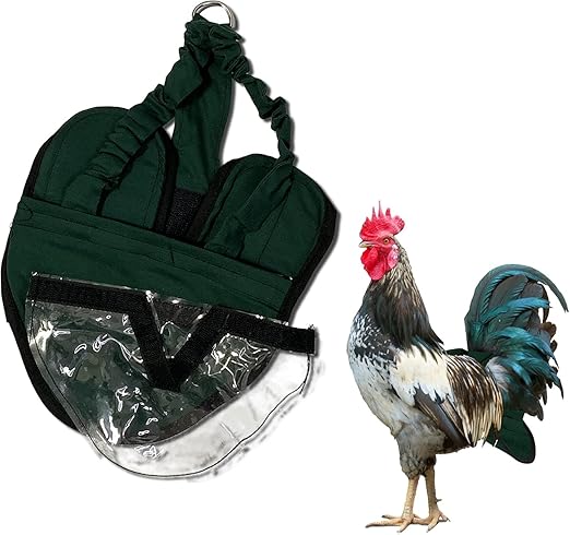 Hen Holster Wrap-Around Bird Diaper & Harness for Hens, Roosters, Ducks, Geese - with Removable Vinyl Liner, Adjustable Fit for Outdoor Adventures & Indoor Use - Easy to wear - XL, Green