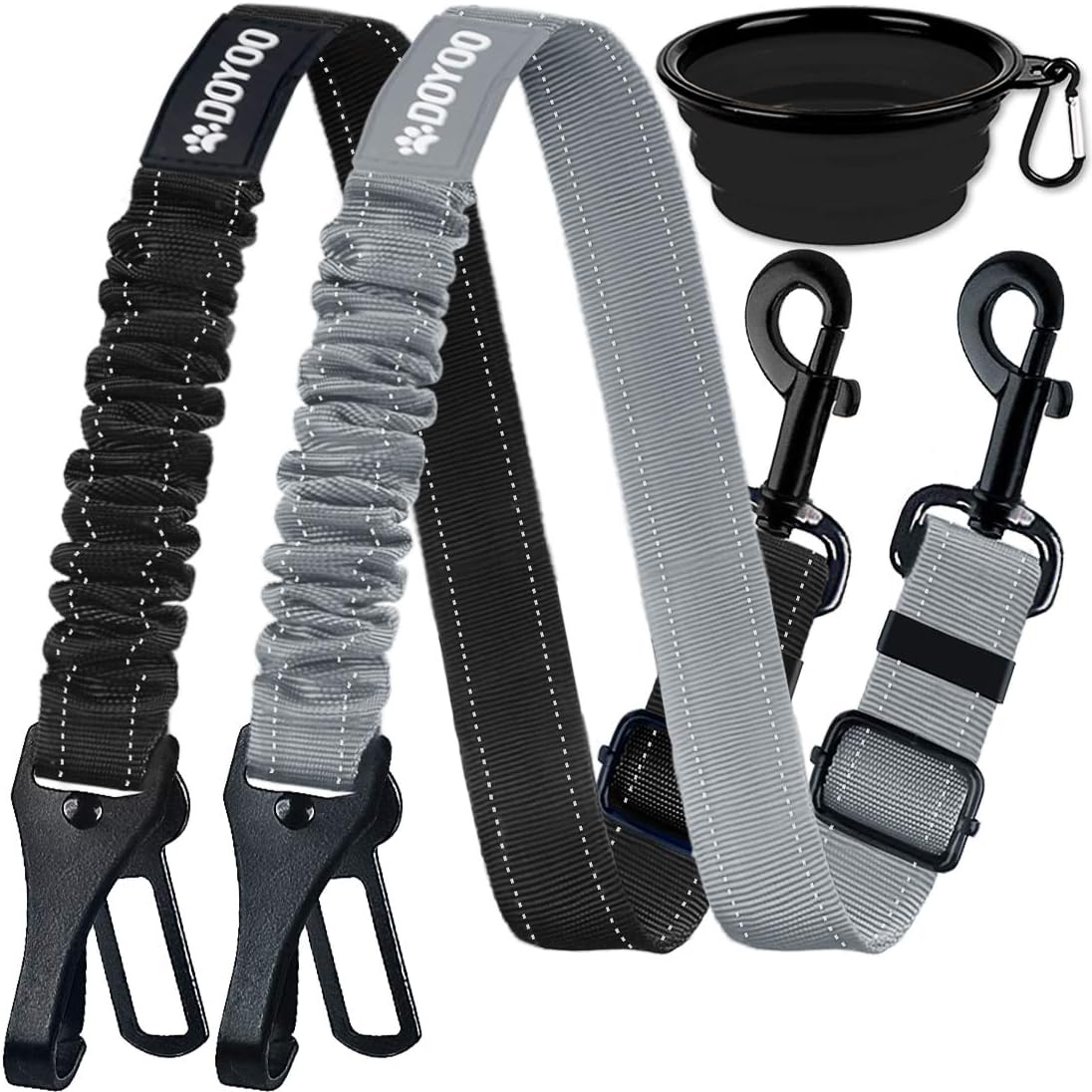 DOYOO Dog Seat Belt,New 2-in-1 Multi-Functional Dog Car Seatbelts 2 Pack Pet Car Seat Belts Adjustable Heavy Duty & Elastic Reflective…