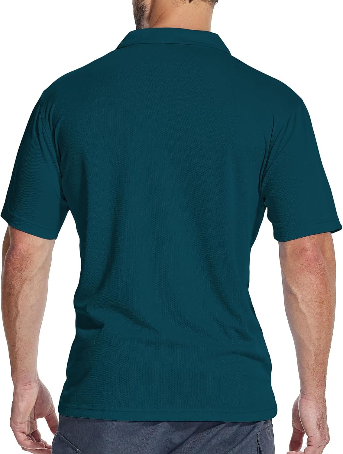 5 Pack Pocket Polo Shirts for Men Cool Dri Short Sleeve Athletic Performance Work Shirts Casual