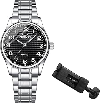 JewelryWe Watches Men Women Analogue Quartz Wrist Watch 30 m Waterproof Stainless Steel Bracelet Business Casual Watch with Luminous Hands and Watch Tool Various Models