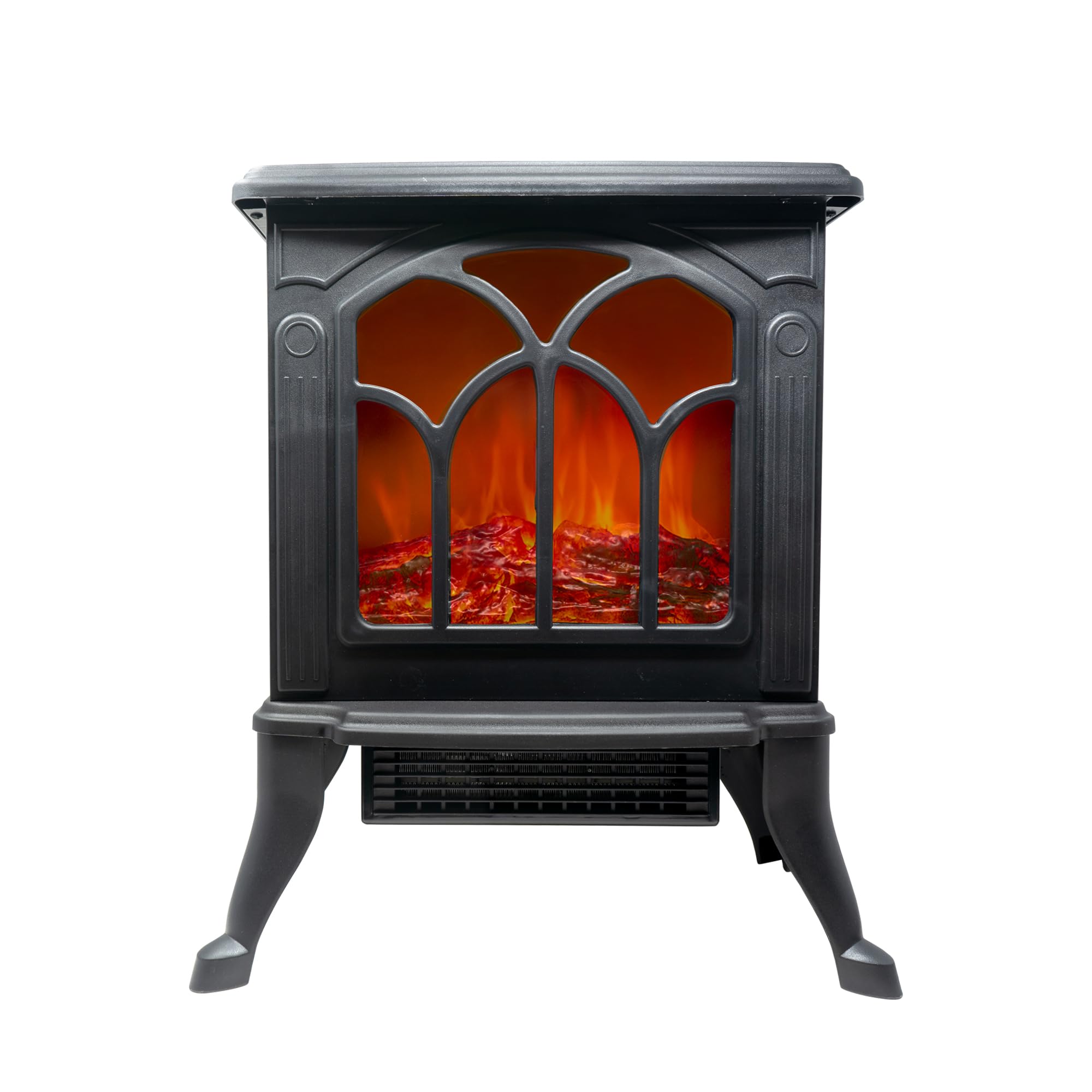 JOCCA - Chimenea Eléctrica y Calefactor 1500Wcon Efecto Llama Realista, Termostato Ajustable, 2 Niveles de Potencia 800/1500W, Protección Antivuelco y Sobrecalentamiento