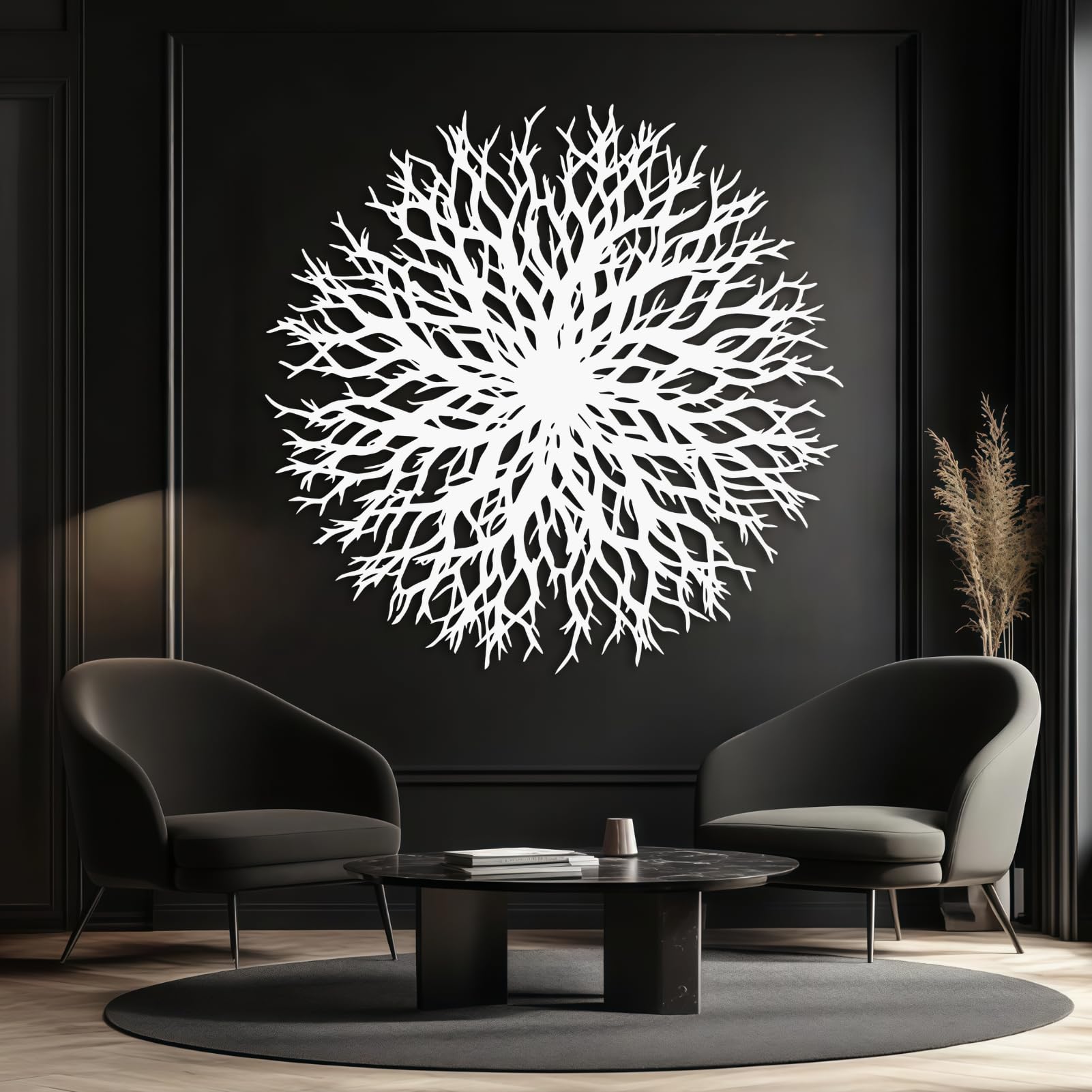 Art décoratif en métal arbre de vie pour jardin et entrée, esprit moderne