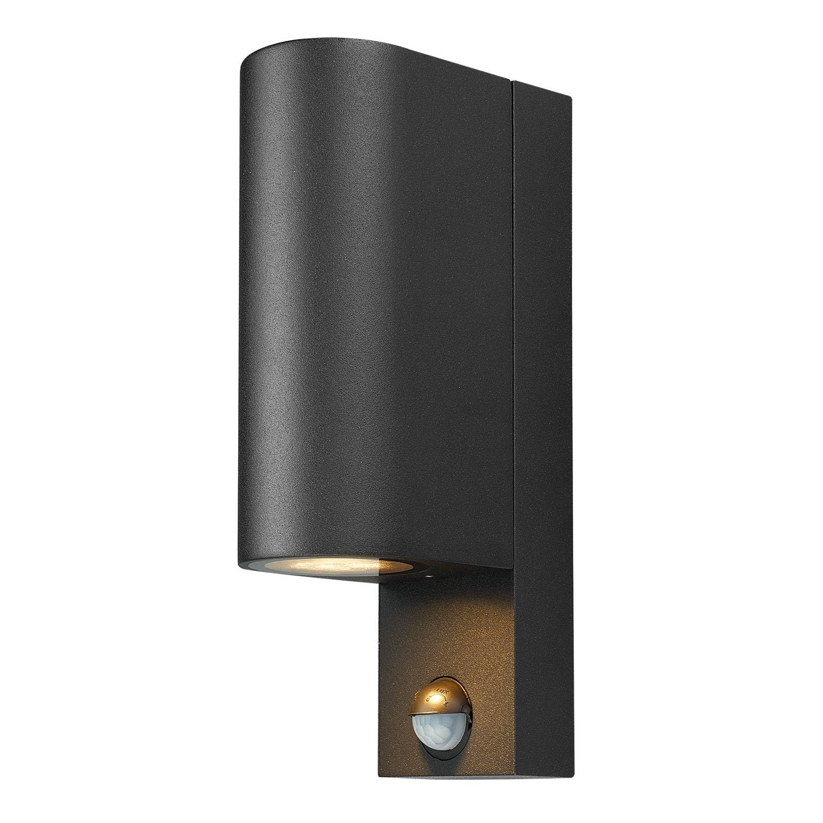 PRIOS Outdoor Wall Light Tetje dimmable with Motion Detector (Modern) in Black Made of Aluminium (2 Light Sources, GU10) from wall lamp for Exterior/Interior Walls House Terrace und Balcony