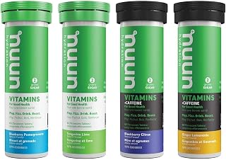 Nuun Vitamins: Vitamins + Electrolyte Drink Tablets, Mixed Flavor Box of 4 (48 Servings), 2 caffeinated flavors, 2 non-caffeinated flavors, Enhanced Wellness & Energy