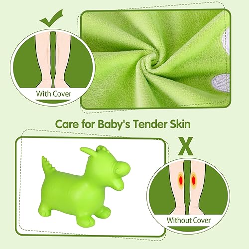 Miniatura 17 de INPANY Juguetes hinchables de salto de toros – Tolva de vaca de felpa marrón para niños pequeños, caballo inflable de animales de granja, paseo al