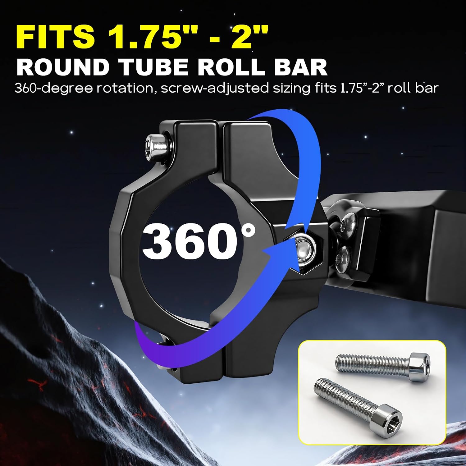 UTV Rear View Mirrors with LED Sport Light Fit for 1.75"-2 Inch Roll Bar for Polaris RZR, Can-Am X3, SXS Side Mirrors