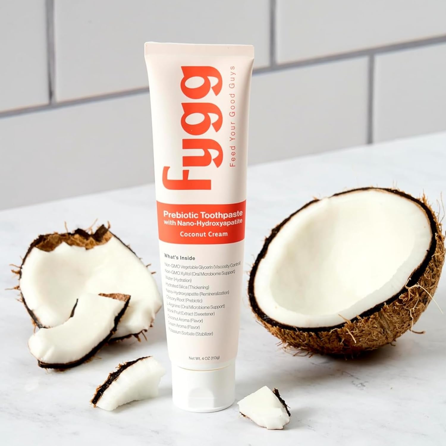 Fygg Fluoride-Free Toothpaste – Mild Mint & Coconut (4oz) | Nano-Hydroxyapatite Formula for Sensitive Teeth, Whitening, and Enamel Repair