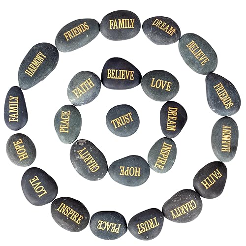 Miniatura 9 de Barelove 12 piedras inspiradoras grabadas inspiradoras para fomentar la fe, oración, piedras de jardín pulidas, regalos únicos y reflexivos, ideales