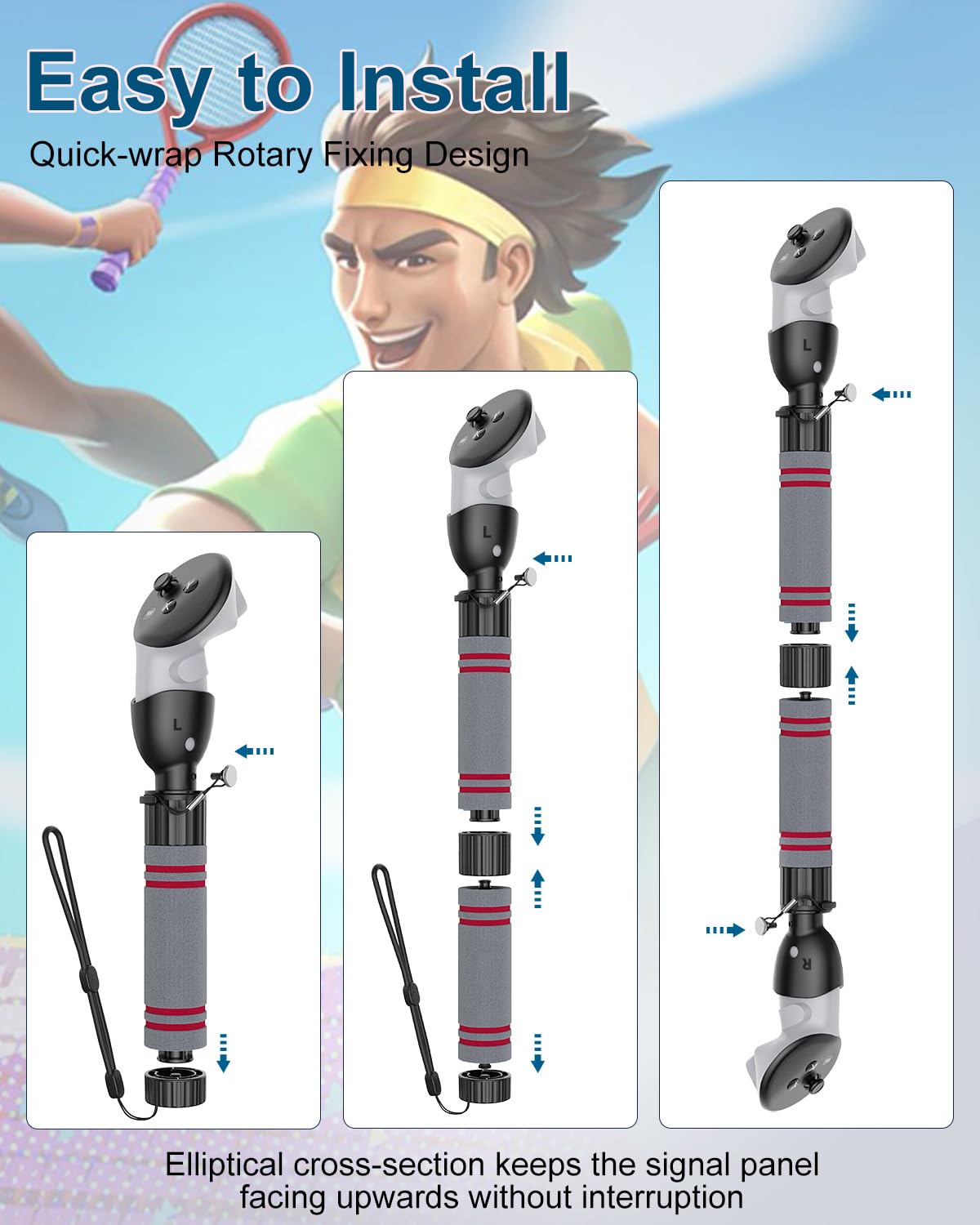 Accessoires de poignée pour Meta Quest 3, TanReginal Gorilla Tag Bras longs pour contrôleur Meta Quest 3S, double poignée d'extension VR Sticks compatibles avec Oculus Quest 3 pour Beat Saber et