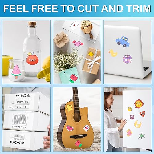 Miniatura 3 de Papel adhesivo de vinilo imprimible de alta calidad para impresora de inyección de tinta y láser, 100% transparente, 30 hojas autoadhesivas