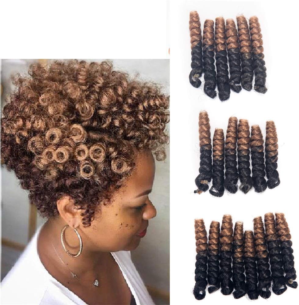 8Packs Deal 20Strands/pack Toni Curl Crochet Braids Hair Short Bouncy Twist Synthetic Curly Hair Extensions for Women (10", #T1B/27)