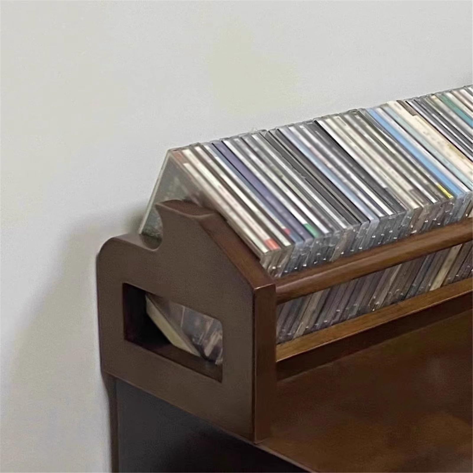 Porta CD da parete Supporto da tavolo for dischi in vinile, portaoggetti in legno for salotti ufficio in casa Documentazione