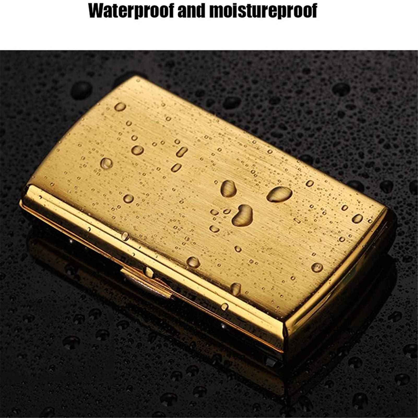 Etui na papierosy dla mężczyzn, metalowe etui na papierosy, etui na papierosy 10S dla kobiet, męskie, King Size, mini pudełko na tytoń, vintage, złote, kompaktowe, metalizowane etui na papierosy i p