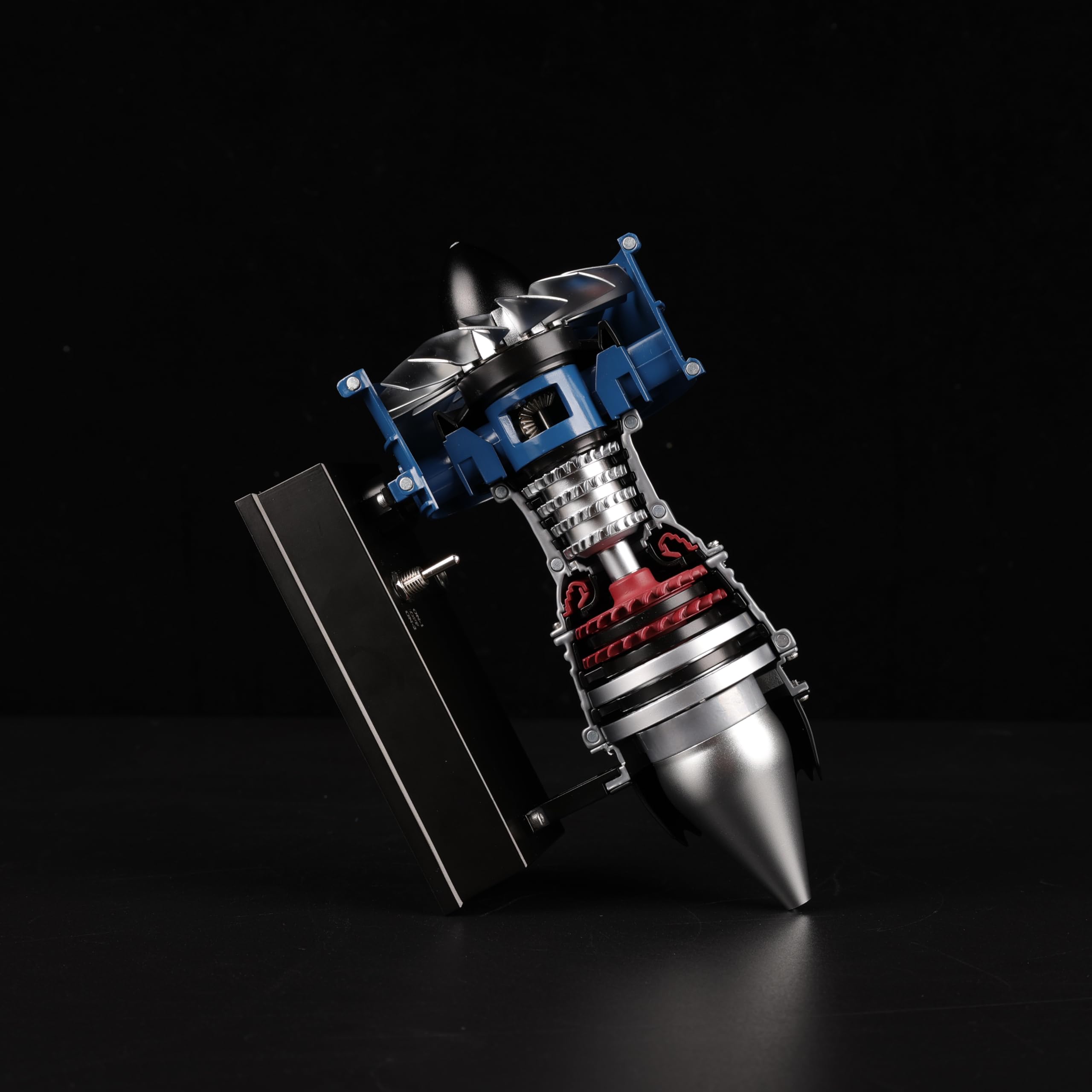 DM122 -Mini Kit di modellino in metallo Turbofan che funziona, oltre 170 parti, scala 1:14, modello di motore a reazione interamente in metallo con copertura trasparente semi-sezionale
