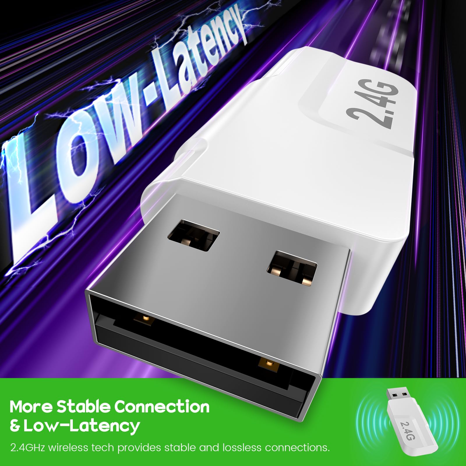 WESEARY WG2 Cascos Gaming Inalambricos, Auriculares Gaming Inalambricos de 2.4G para PS5, PS4, PC, Switch, Mobile, Sonido Estéreo 7.1 Auriculares con Microfono, PS5 Cascos con Luz RGB, Duración 50Hr+ image_1