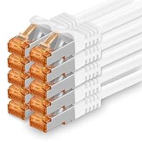 1aTTack.de 689920 Cat7-10x 3m - Cavo di rete Cat 7 Ethernet Lan 10 Gb/s PIMF LSZH Bianco