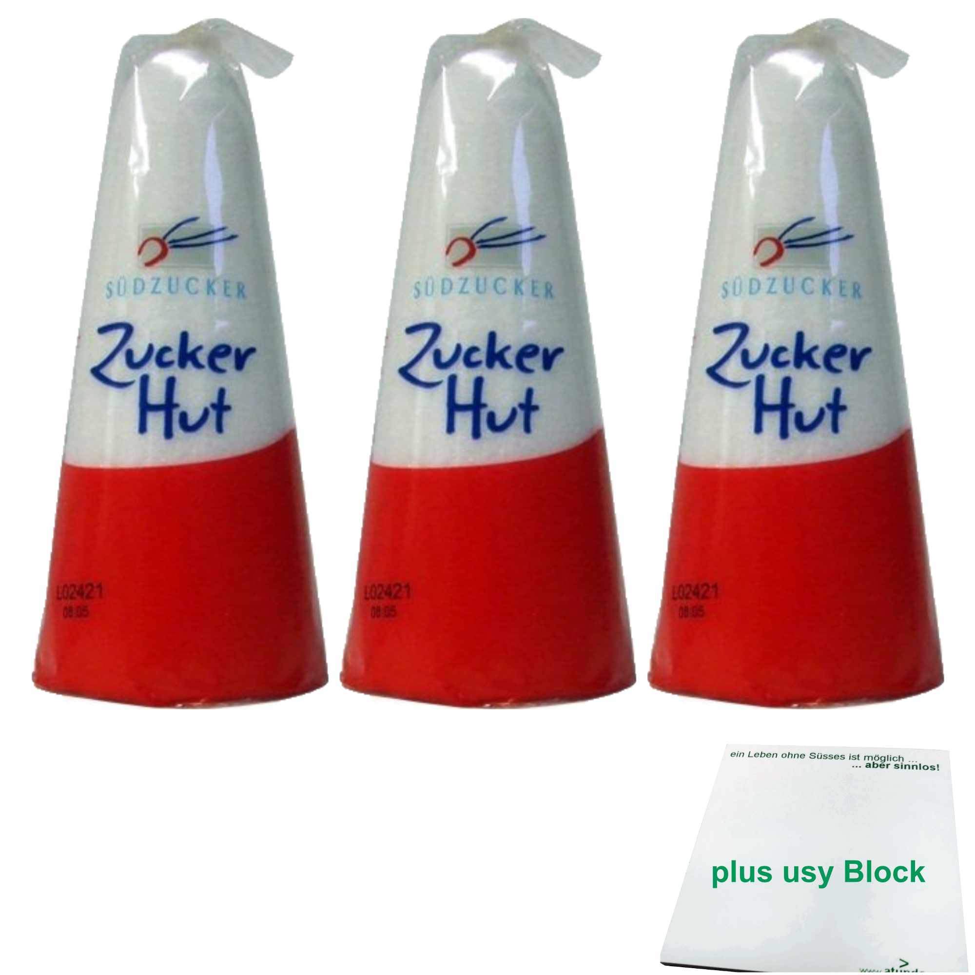 Südzucker Zuckerhut 3er Set (3x250g) mit usy Block Lebensmittel & Getränke