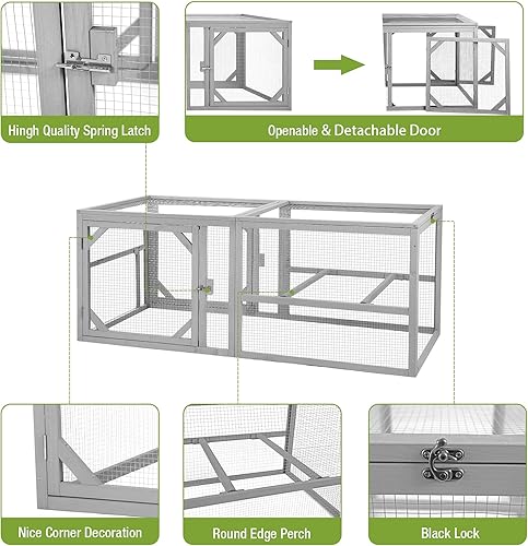 Vista 5 de Gallinero para gallinero Walk-in - Jaula de aves de corral para gallineros, jaula de hábitat para conejos, extensión grande