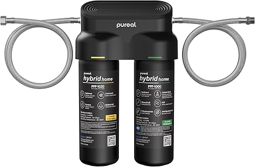 Pureal Hybrid Home PPU-1020K - Sistema de filtro de agua de 2 etapas para debajo del fregadero, 10 K galones, NSFANSI 42 y 372, filtro de