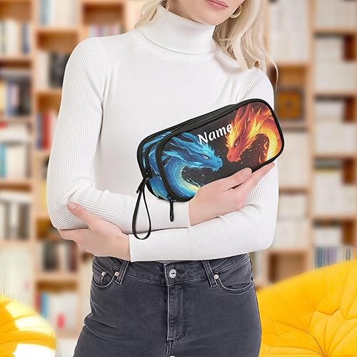 Vista 311 de Estuche para lápices de fútbol y fútbol, estuche grande para lápices para niños y niñas, compartimentos con cremallera, gran capacidad, papelería