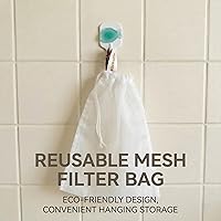 Vista 6 de Paquete de 3 bolsas de leche de nueces, bolsas reutilizables de nailon para coladores de alimentos de 180 micras, bolsas de filtro de leche