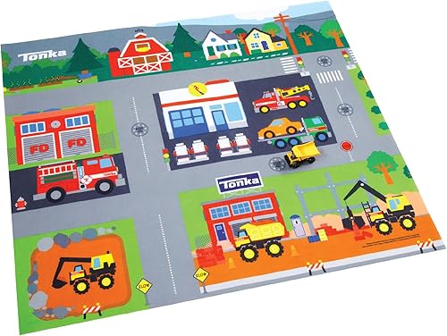TCG Toys Tonka Megamat Active Play - Alfombra de juego de fieltro con vehículo de personajes para preescolares y niños a partir de 3 años