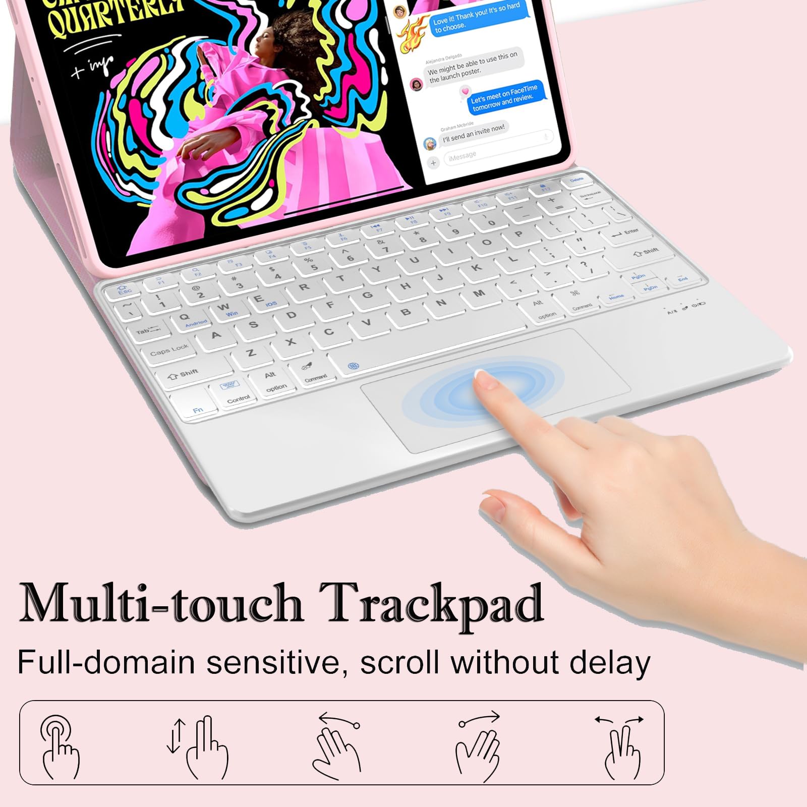 Keyboard Case for iPad Air 13 (M4, 2026/M3, 2025/M2, 2024) & iPad
