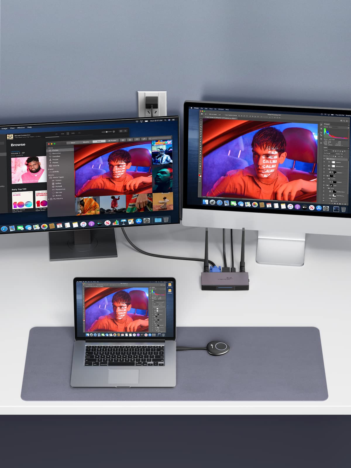 Trasmettitore e Ricevitore Wireless HDMI 4K, YEHUA 5G Wireless HDMI Extender Kit, 164FT/50M Streaming Video/Audio da Fotocamera, Laptop, Blu-ray a Monitor, Proiettore Adatto per Scuola Chiesa Ufficio