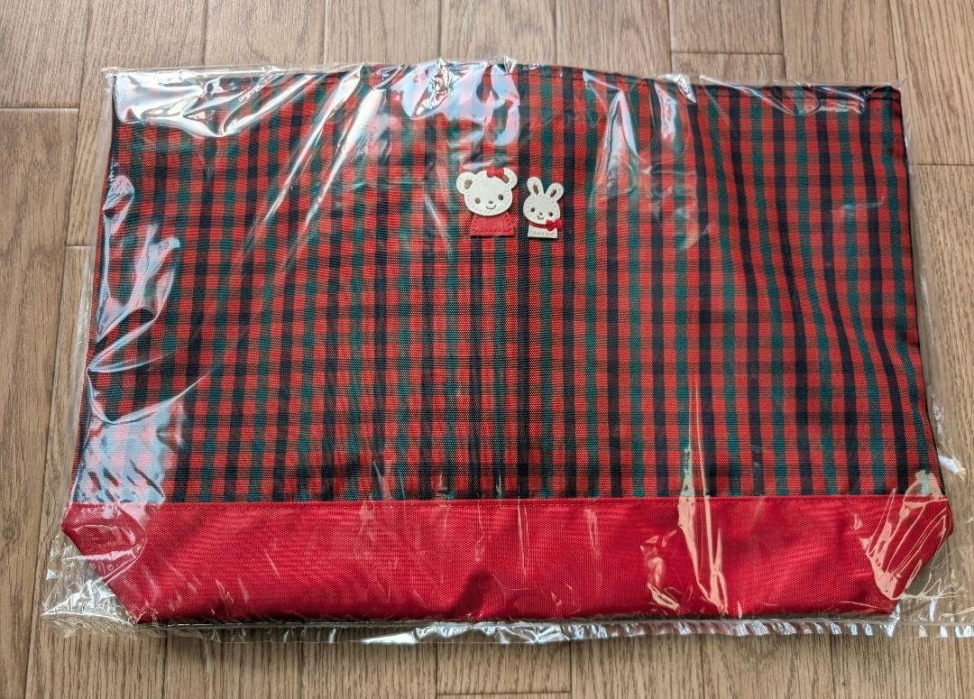 familiar】 完売品 バック 赤チェック 未開封タグ付きトートバッグ