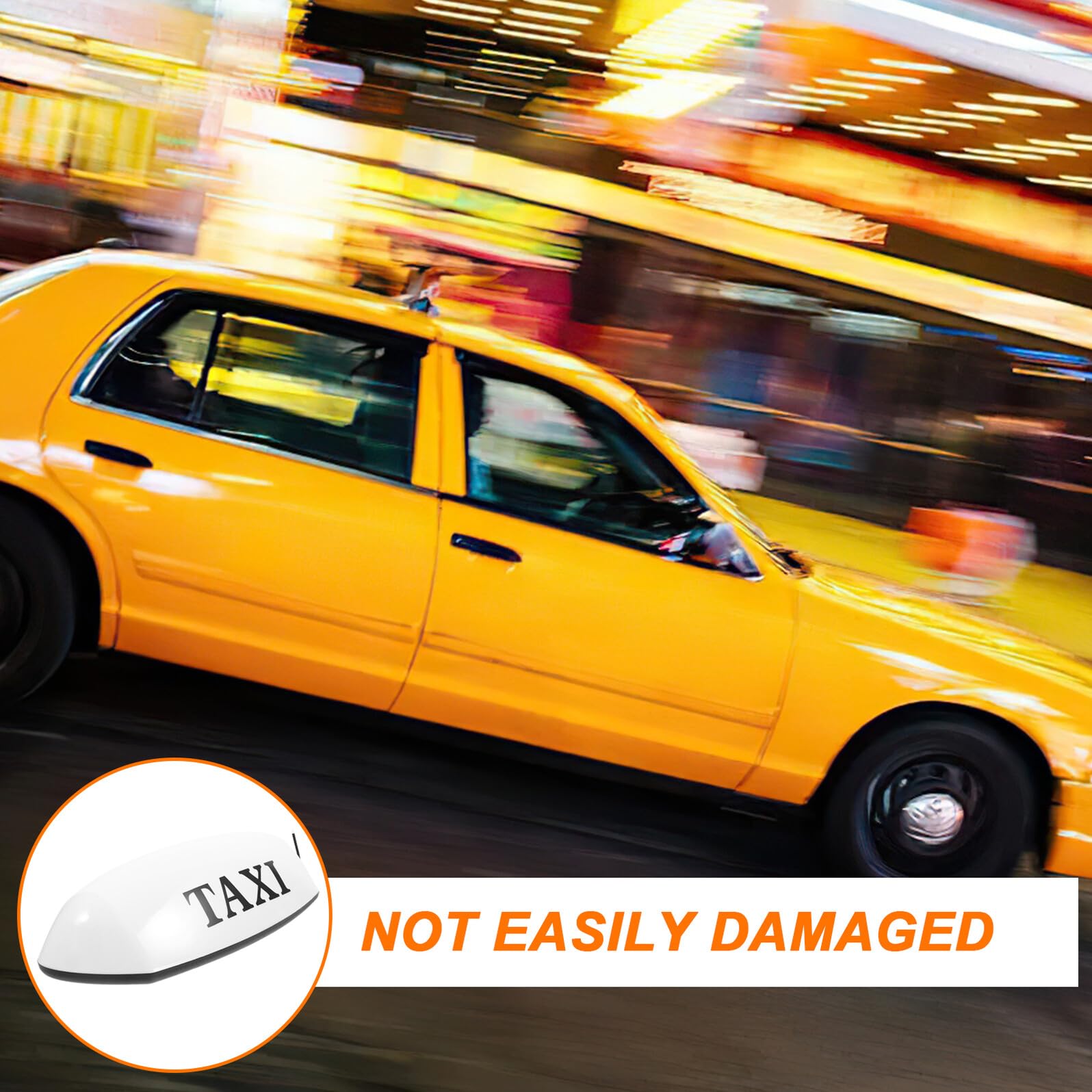 Panneau Lumineux Magnétique Blanc pour Taxi 12v en Plastique Pp Robuste et Non Déformable, Conduite Nocturne en Voiture