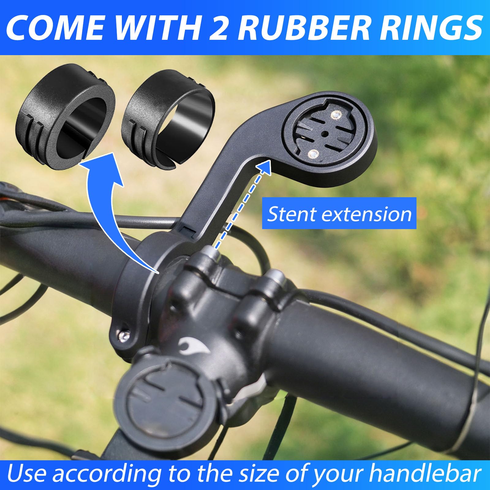 MODJUEGO Supporto Frontale Per Ciclismo - Compatibile Garmin Edge E Manubri 25,4/31,8/35 Mm