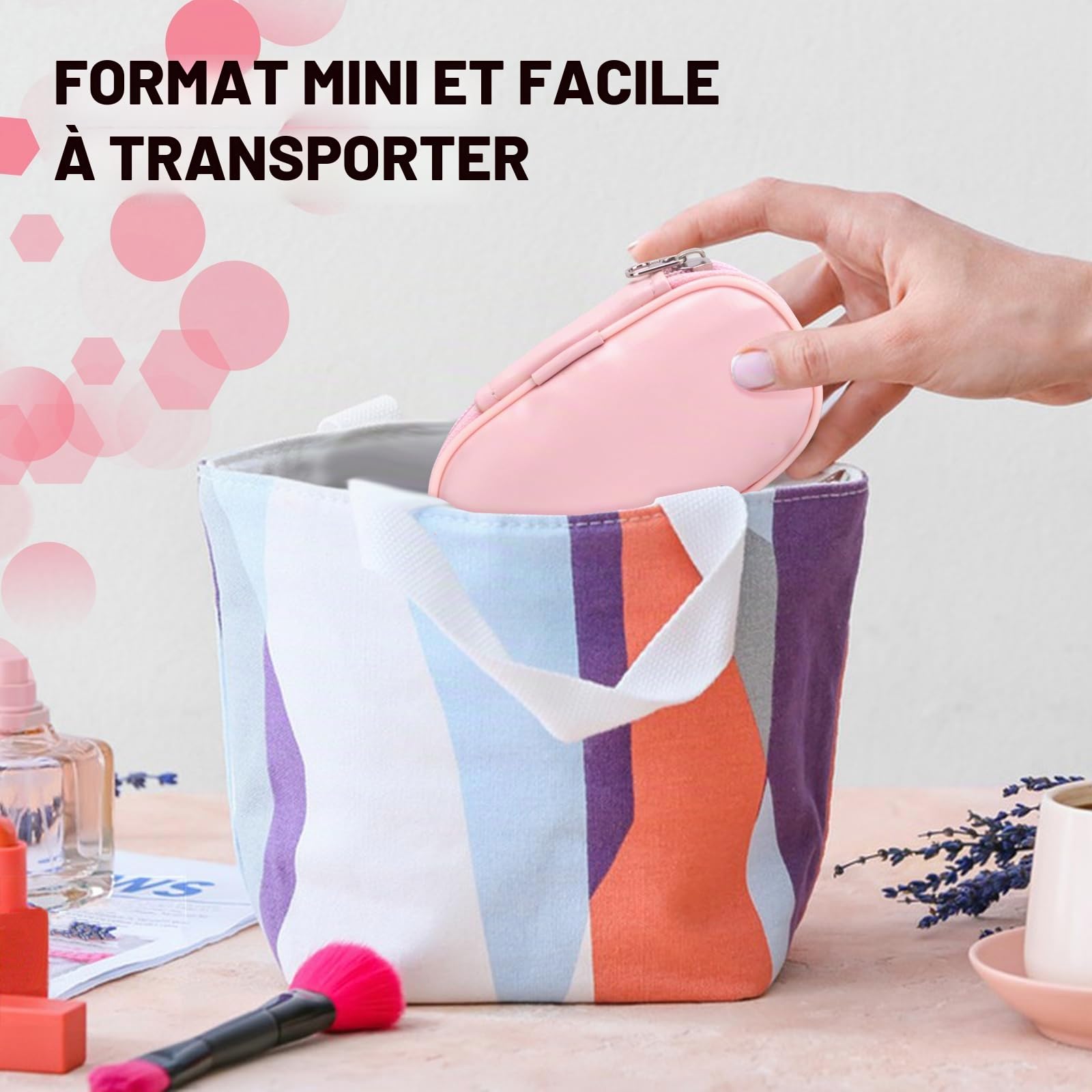 Lot de 10 Pinceaux de Maquillage de Voyage, Mini Pinceau de Maquillage Avec Sac PU, Set de Pinceaux Cosmétiques, Set de Pinceaux de Maquillage Portable (Rose)