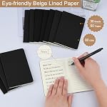 ZCZN Pocket Notebook 3.5x5.5 Inches, Black Softcover Lined Notebook, 12 Pack Small Journal for Office School Travel (12)