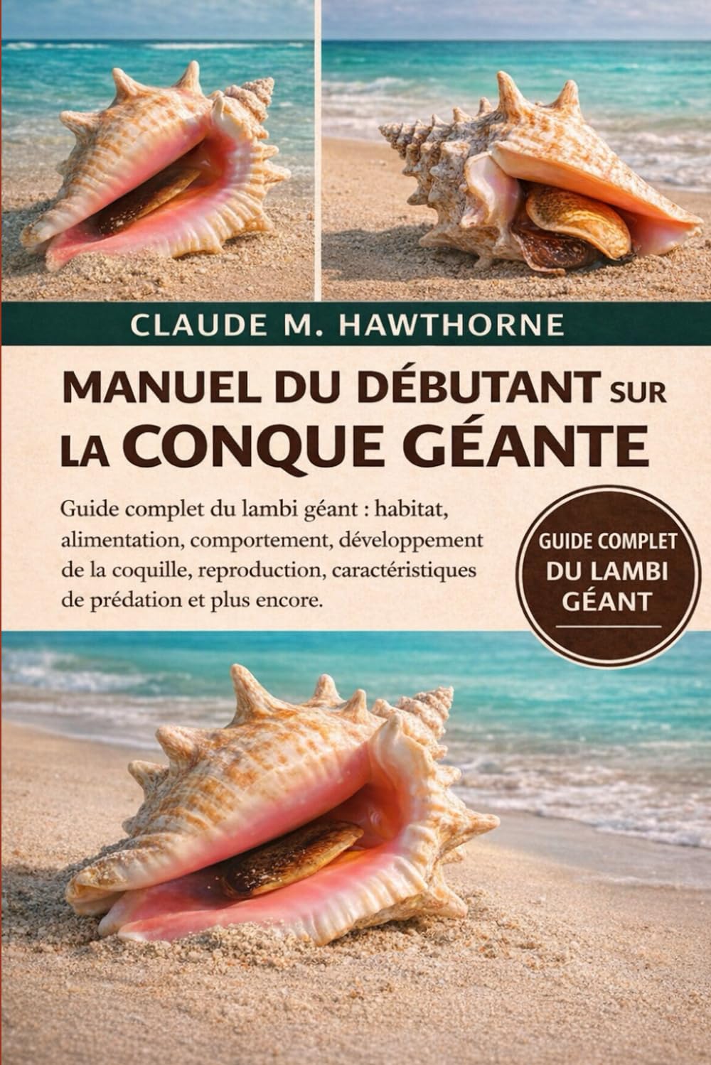 MANUEL DU DÉBUTANT SUR LA CONQUE GÉANTE: Guide complet du lambi géant : habitat, alimentation, comportement, développement de la coquille, reproduction, caractéristiques de prédation et plus encore