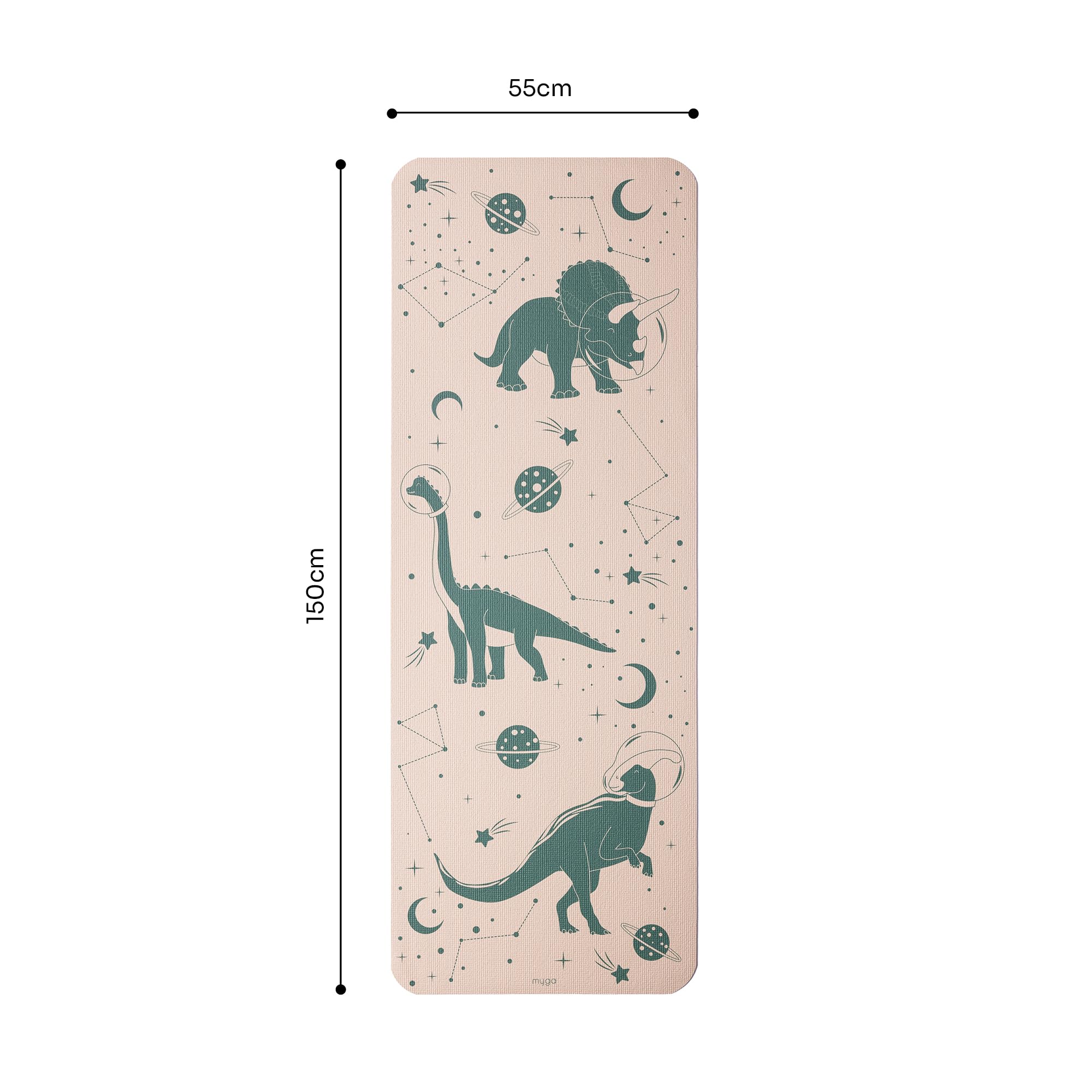 Myga Tapis de yoga pour enfants avec imprimé en soie, antidérapant, pour exercice, fitness, yoga, pleine conscience, léger, facile à nettoyer, pour filles et garçons