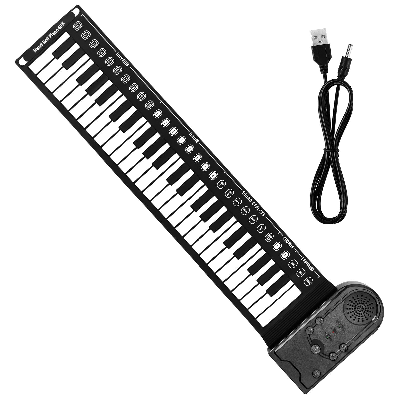 FOMIYES 49 Tasti Pianoforte Arrotolabile - Tastiera Elettronica Portatile Per Principianti, Pianoforte Digitale Pieghevole Con Altoparlante Integrato, Ideale Per Bambini E Adulti