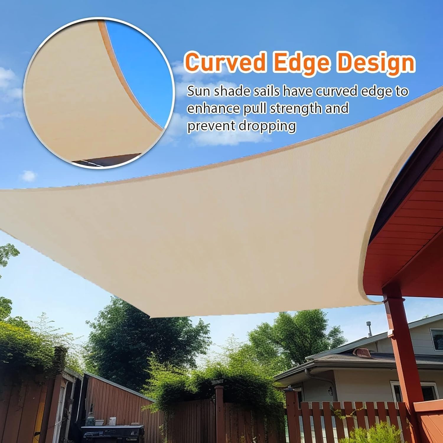 Tenda da Sole Parasole, 95% di Protezione dai Raggi UV, in Poliestere PES, Resistente alle intemperie, Durevole, Idrorepellente, Personalizzabile(4x7m)