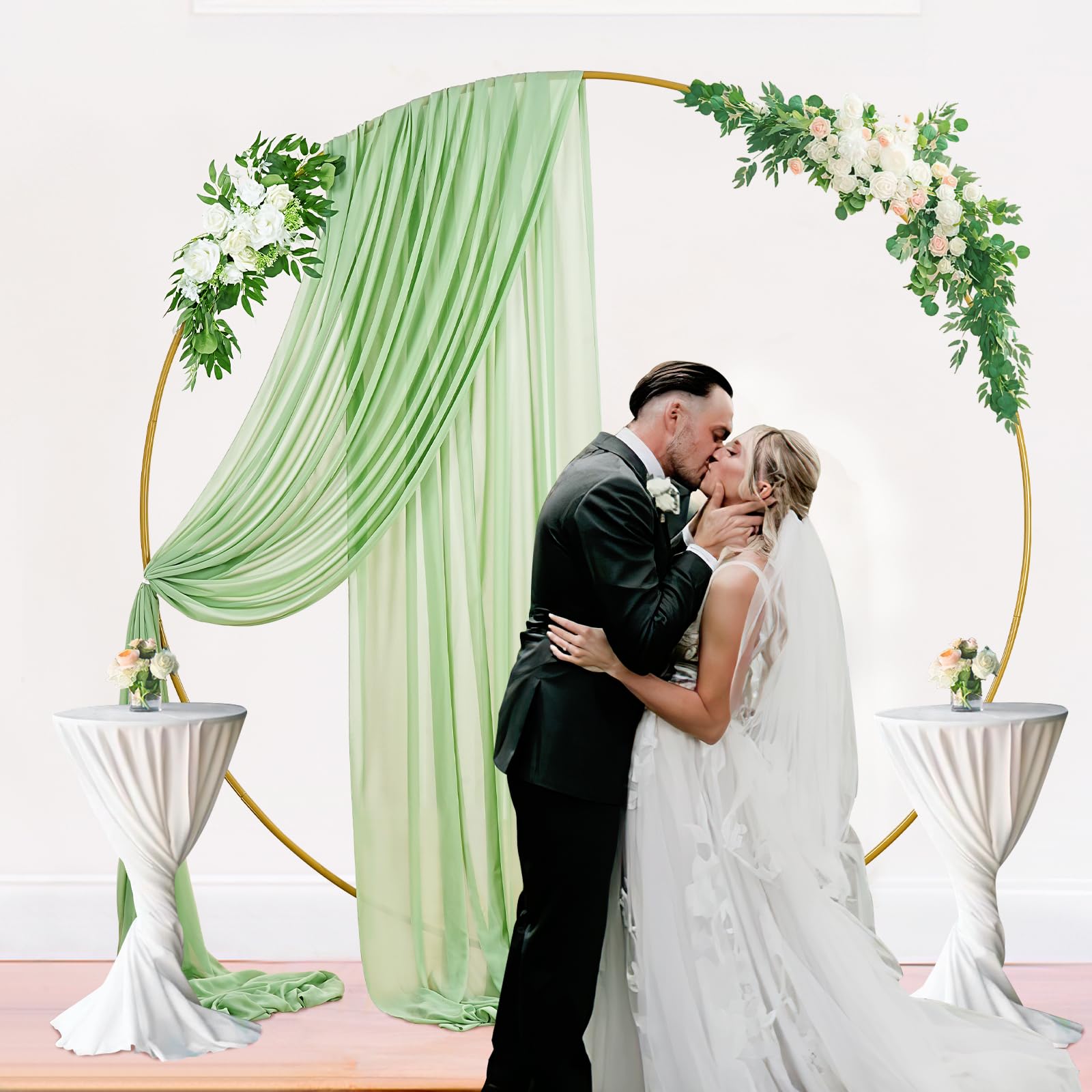 Hochzeitsbogen-Set Mit 2 Vorhängen & 10 Blumenkugeln - Elegante Dekoration Für Feiern