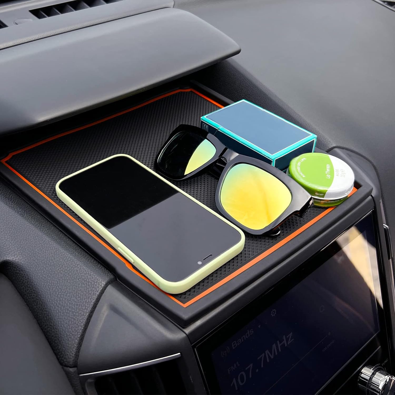 JKCOVER Dashboard Mats and Center Console Organizer Tray Compatible with 2017-2022 2023 Subaru Impreza and 2018-2022 2023 Subaru Crosstrek, ABS Material Insert Armrest Storage Box Accessories, Orange