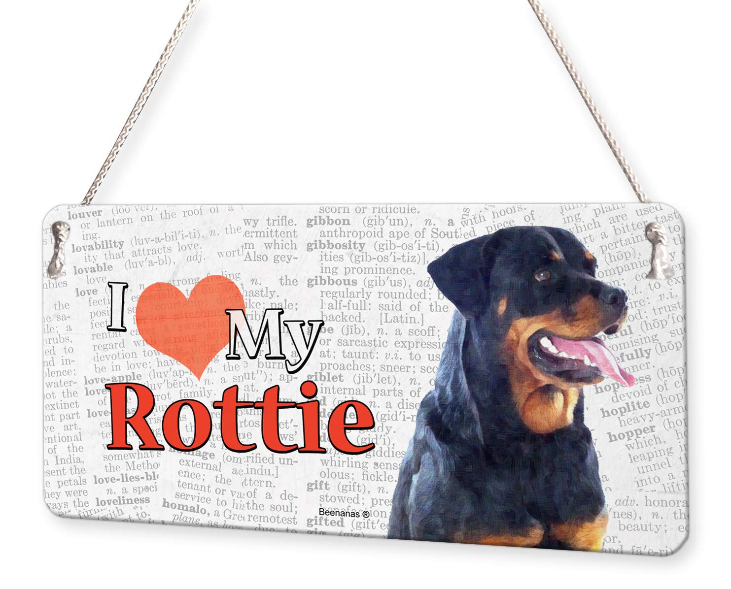 Rottweiler Rottie Dog I Love My Pet Sign Plaque